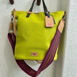Consuela Lime Green Pebbled Leather Sling